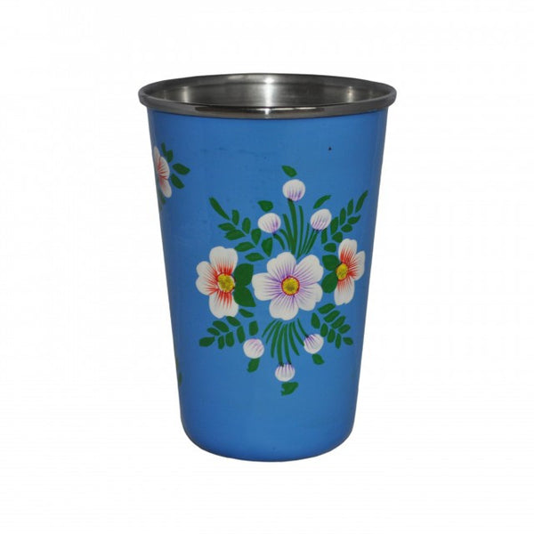 Azure Blue Hand Painted Enamel Tumbler