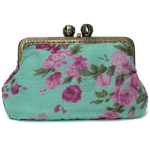 Turquoise Vintage Rose Molly Purse