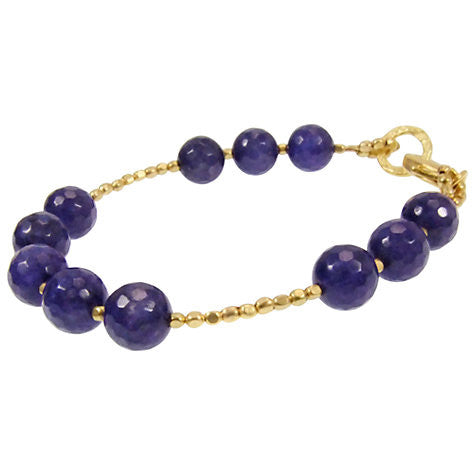 Blue Jade Gold Plated Bracelet