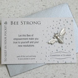 Bee Strong Carded Pocket Charm