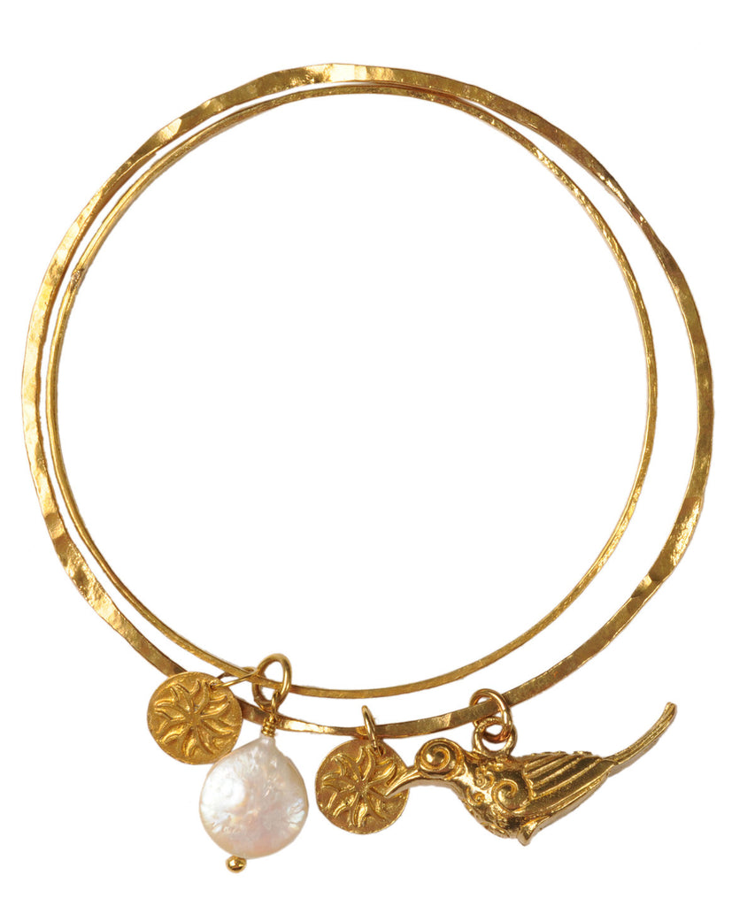 Bird of Paradise Brass Bangle