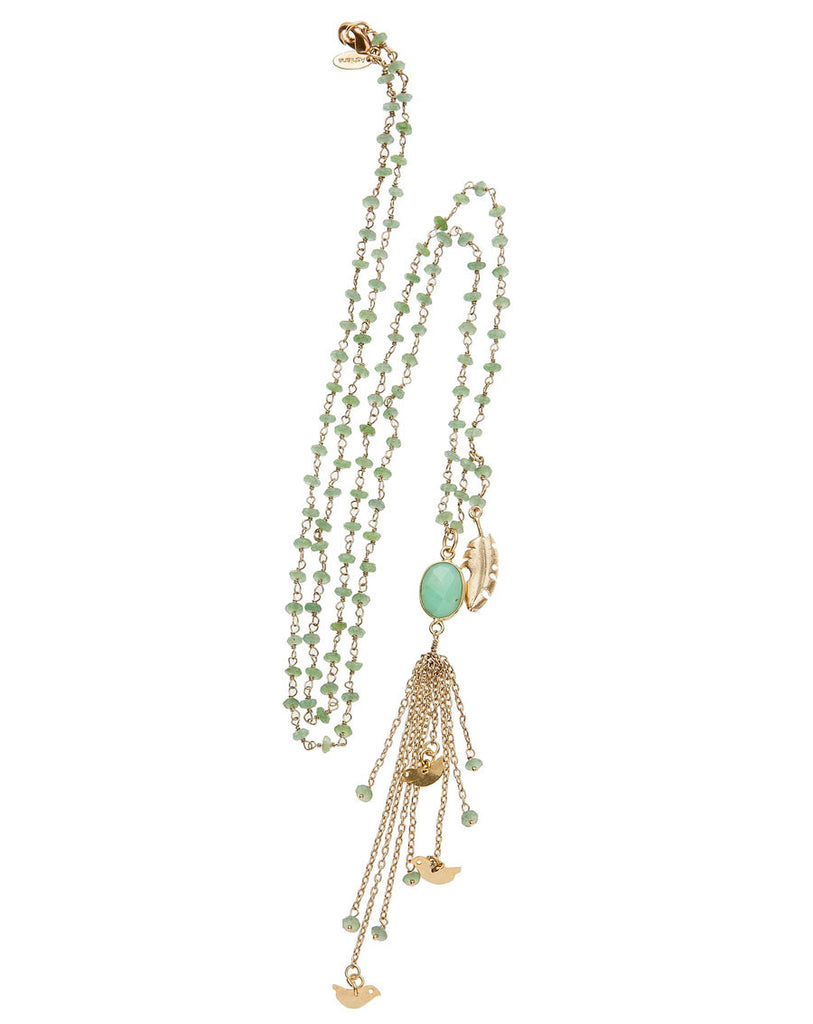 Semi-Precious Tassle Bird Necklace