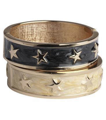 Enamel Stars Bangles Gold or Silver Plated