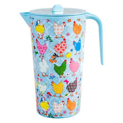 Blue Melamine Hen Jug