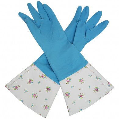 Vintage Blue Roses Washing Up Gloves