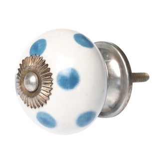 Blue Spot Ceramic Drawer Knob