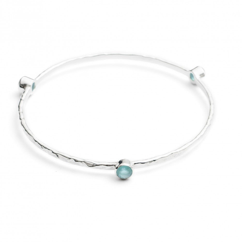 Blue Topaz Silver Stacking Bangle