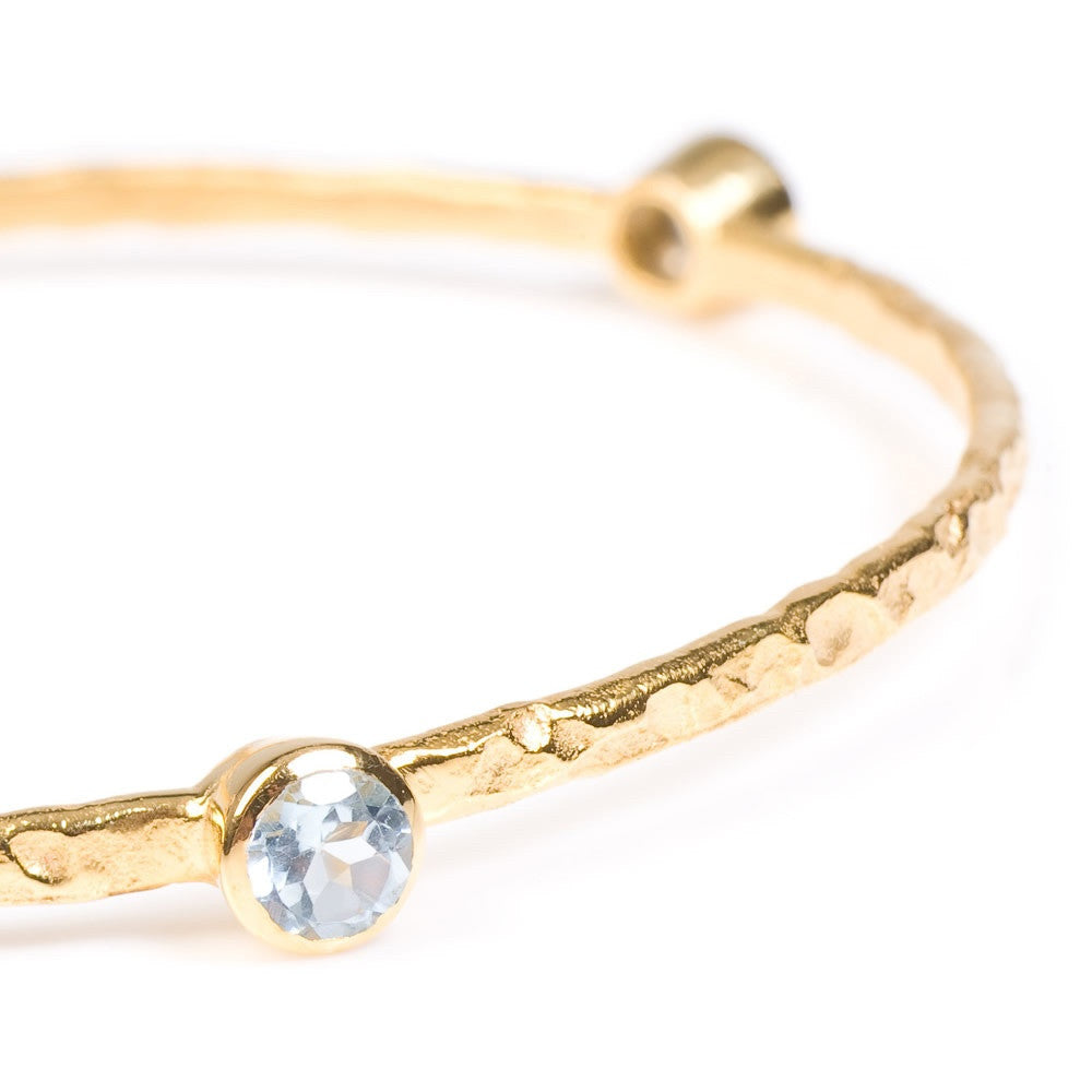 Blue Topaz Gold Plated Stacking Bangle