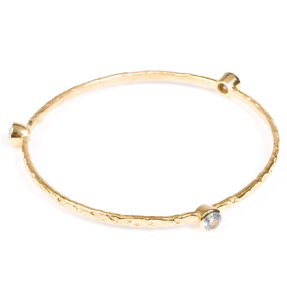 Blue Topaz Gold Plated Stacking Bangle