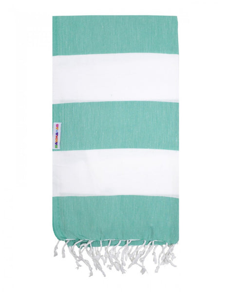 Spearmint/White Hammamas Cotton Towel/Wrap