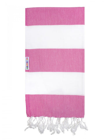 Watermelon/White Hammamas Cotton Towel/Wrap