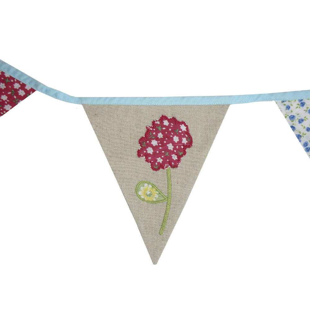Patchwork and Embroidered Rabbit Bunting