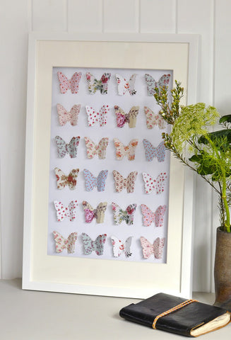 Vintage Paper Butterfly Box Frame