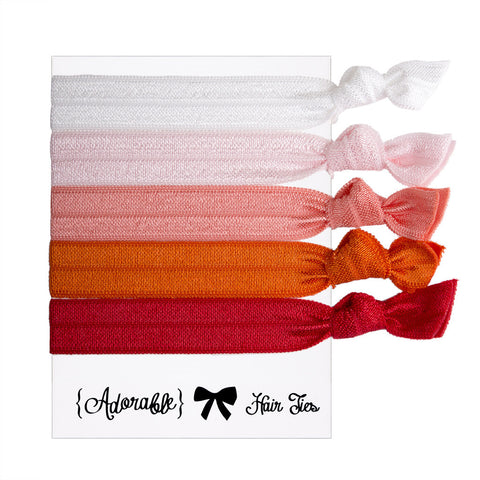 Hair & Wrist Band Multipack (Candy Orange)