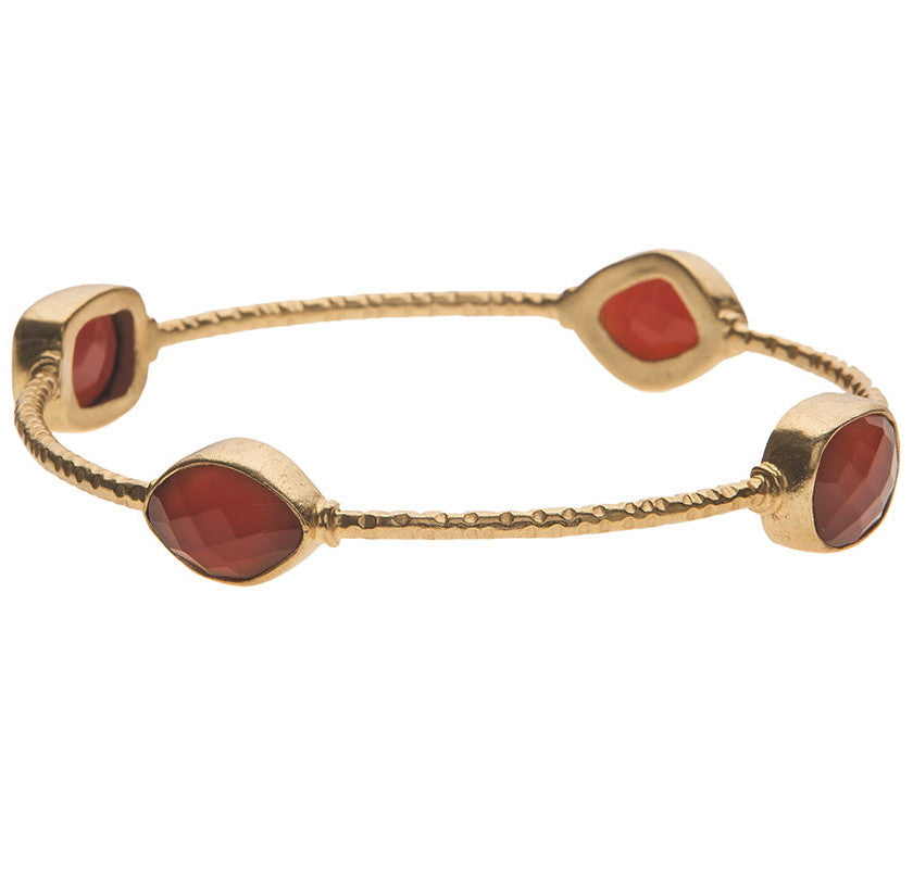 Chunky Carnelian Stone Bangle