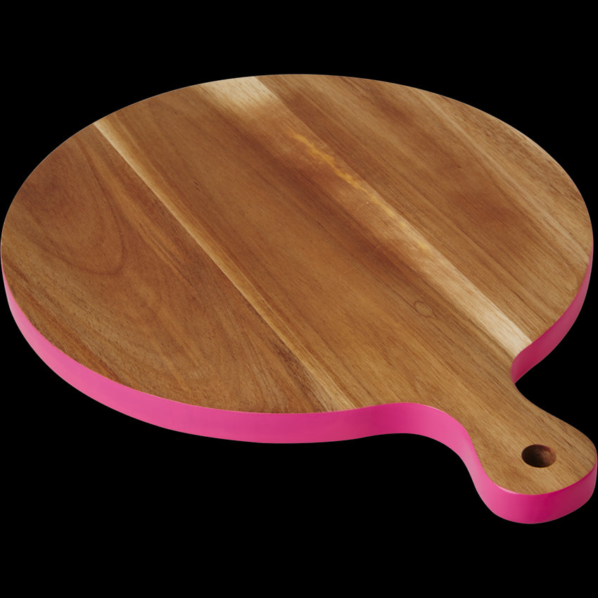 Large Acacia Chopping Board with Neon Pink Edge