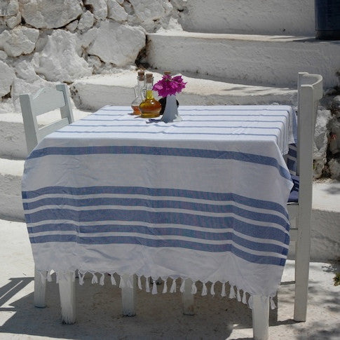 Classic Blue Cotton Hammamas Towel