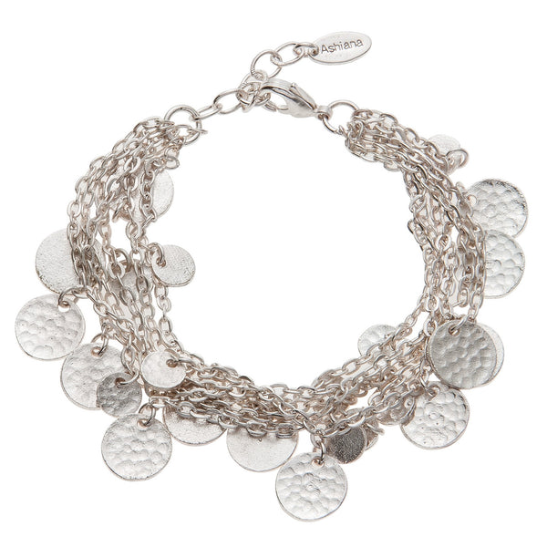 Classic Silver Mini Disc Charm Bracelet