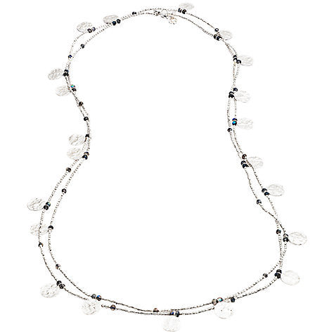 Labradorite Semi-Precious Silver Coin Wrap Necklace