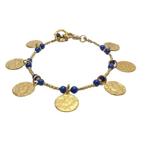 Gold Plated Lapis Lazuli Bracelet