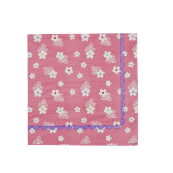 Rice DK Cocktail Napkins with Pink Floral Print