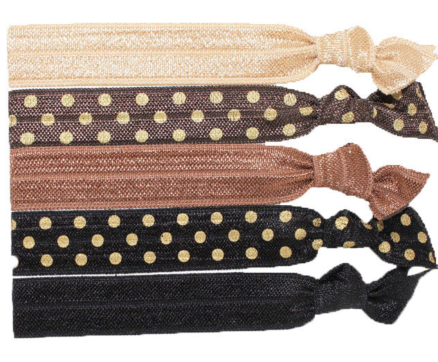 Cocoa Medley Elastic Ribbon Hair Ties