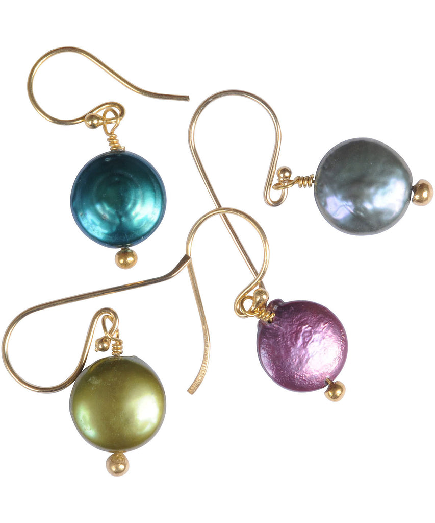 Freshwater Pearl Coin Earrings