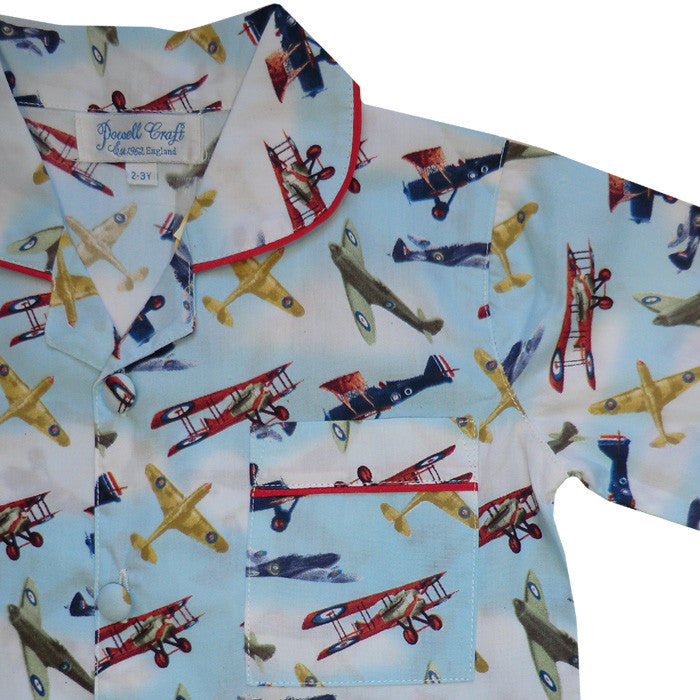 Vintage Aeroplane Cotton Pyjamas