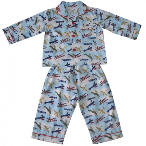 Vintage Aeroplane Cotton Pyjamas