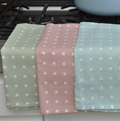 Mint Green Spotted Cotton Tea Towel