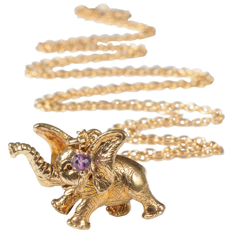 Dumbo Pendant Necklace with Amethyst