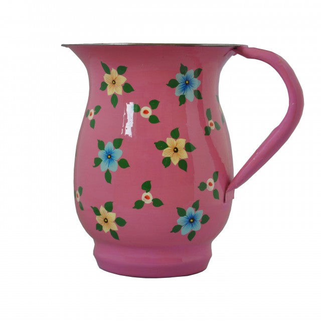 Dusky Pink Hand Painted Enamel Jug