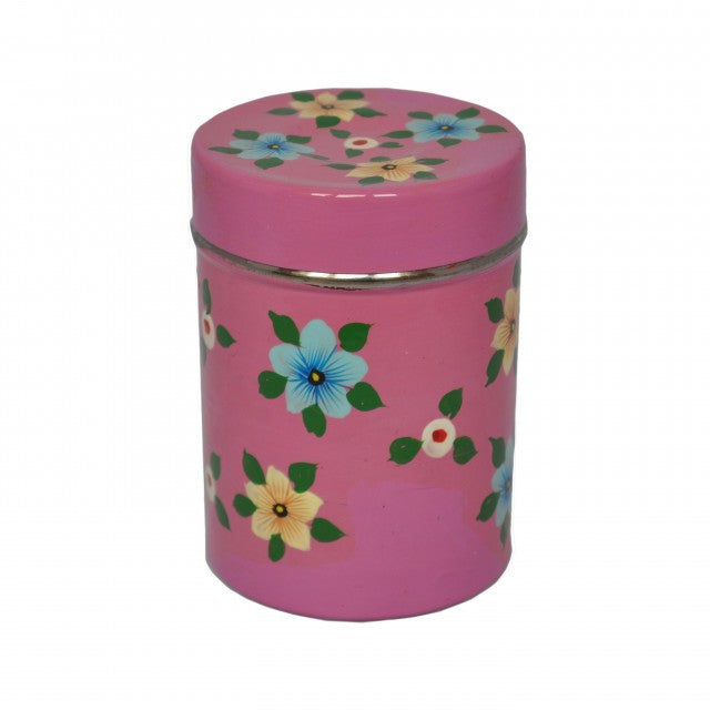 Dusky Pink Hand Painted Tea Caddy