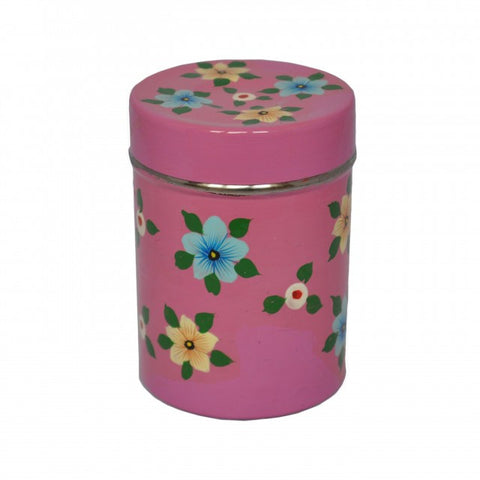 Dusky Pink Hand Painted Tea Caddy