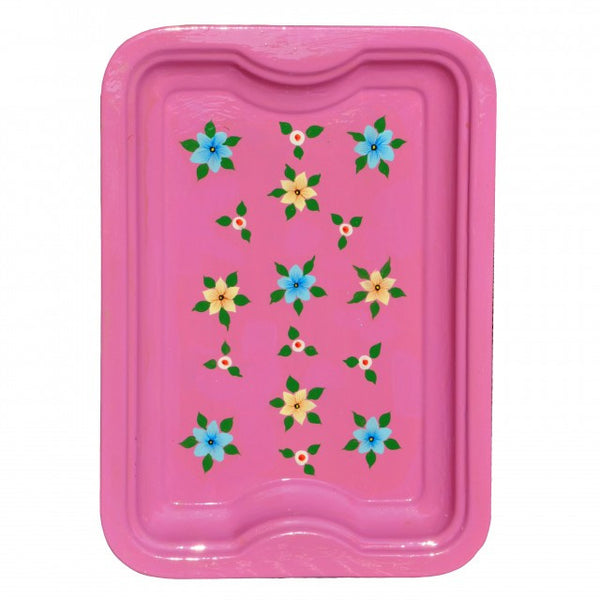 Dusky Pink Hand Painted Rectangular Tray