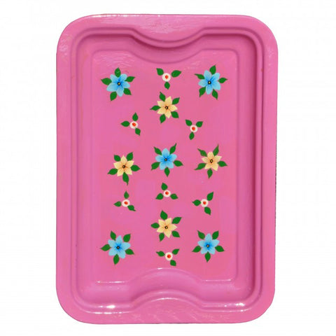 Dusky Pink Hand Painted Rectangular Tray