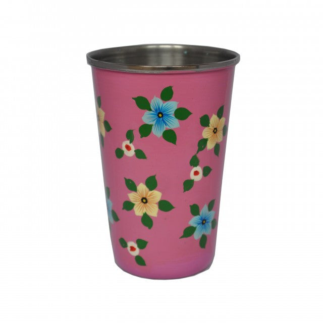 Dusty Pink Hand Painted Enamel Tumbler