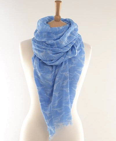 Baby Blue Giraffe Print Scarf