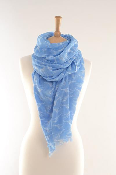 Baby Blue Giraffe Print Scarf