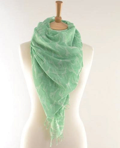 Green Giraffe Print Scarf