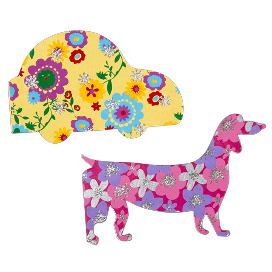 Dog or Car Shaped Glitter Notebooks