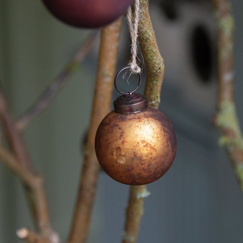 Gold Matt Vintage Round Bauble