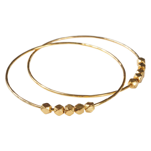 Gold Plated Bangle with Solid Berber Beads