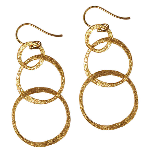 Gold or Silver Plated Triple Loop Earrings