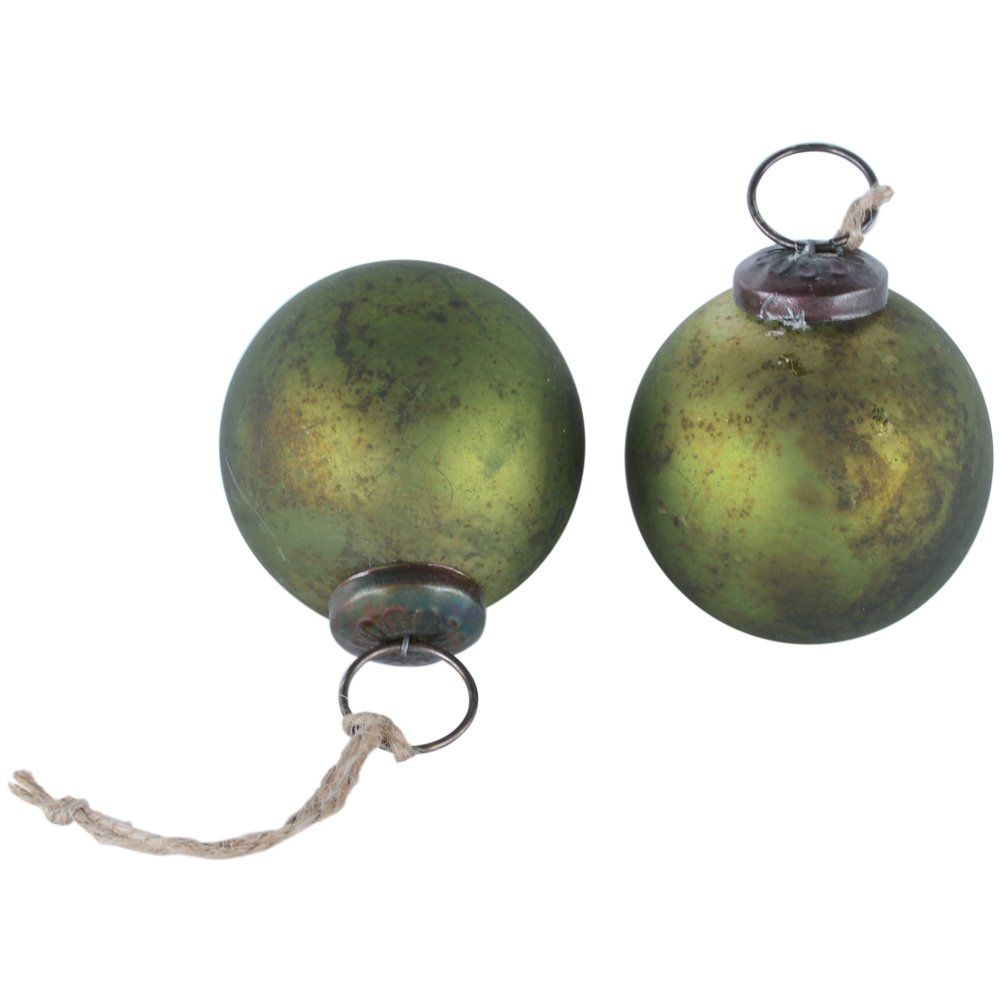 Green Matt Vintage Round Bauble