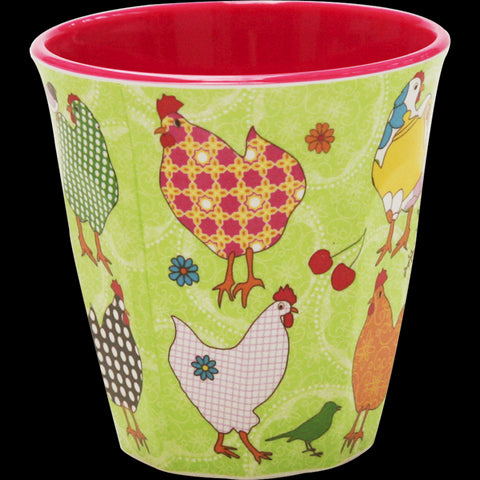 Green Melamine Hen Cup