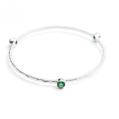 Green Onyx Silver Stacking Bangle