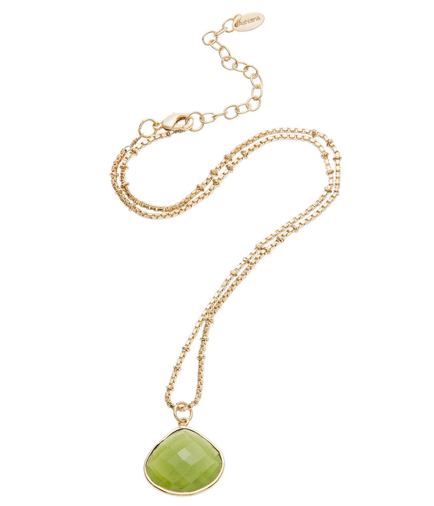 Green Chalcedony Stone Necklace