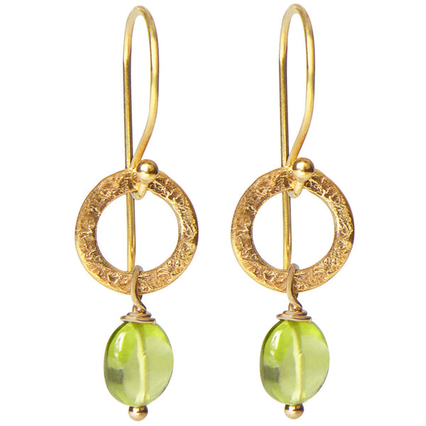 Green Peridot Drop Earrings