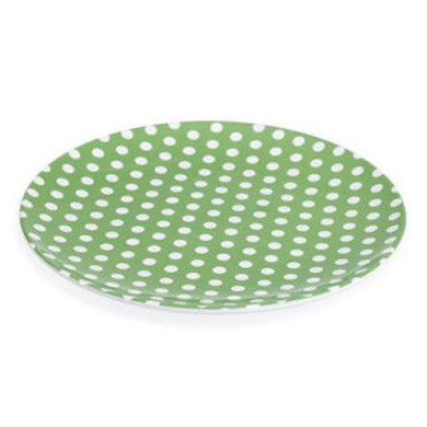 Green Polka Dot Melamine Plate